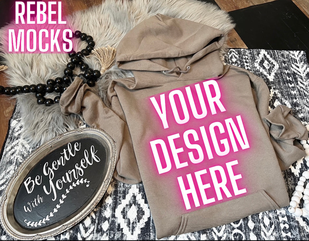 Jerzee safari hoodie Sweatshirt Flat Lay Mock Up TRENDING