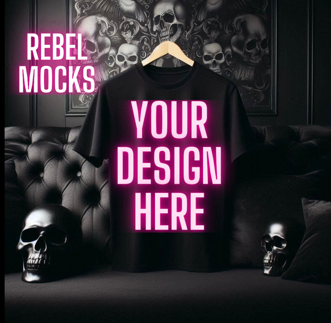 Black Tee Alternative Flat Lay Mock Up