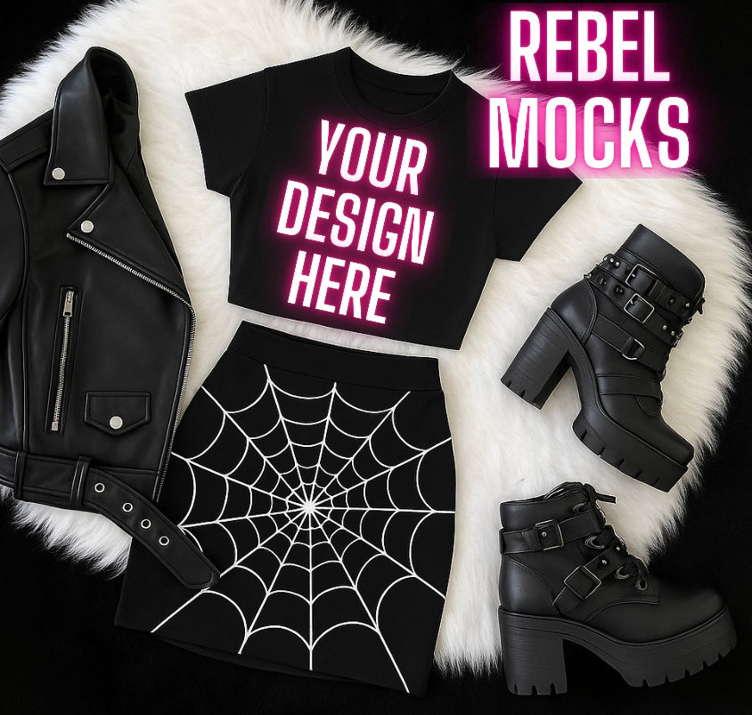 Black Tee Flat Lay Alternative Mockup