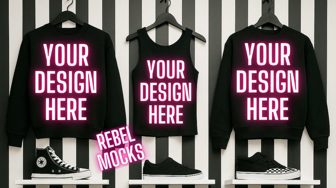 Black Tank and Sweatshirt Edgy Alternative Mock Up