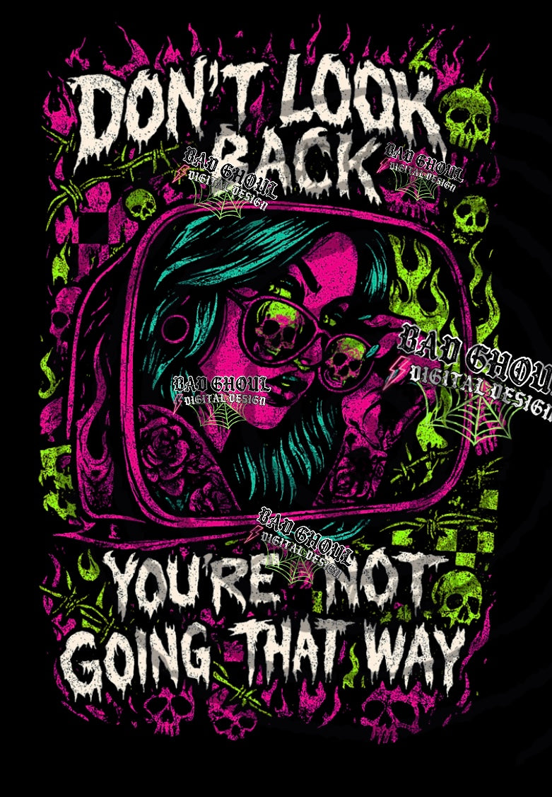 Dont Look Back- 2 Files- Black Fab Only PNG DOWNLOAD