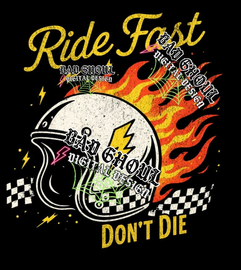 Ride Fast | Black Fabric | PNG DOWNLOAD