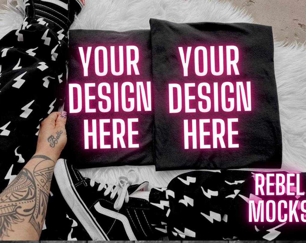 RAD Vibes Black Flat Lay Mock Up