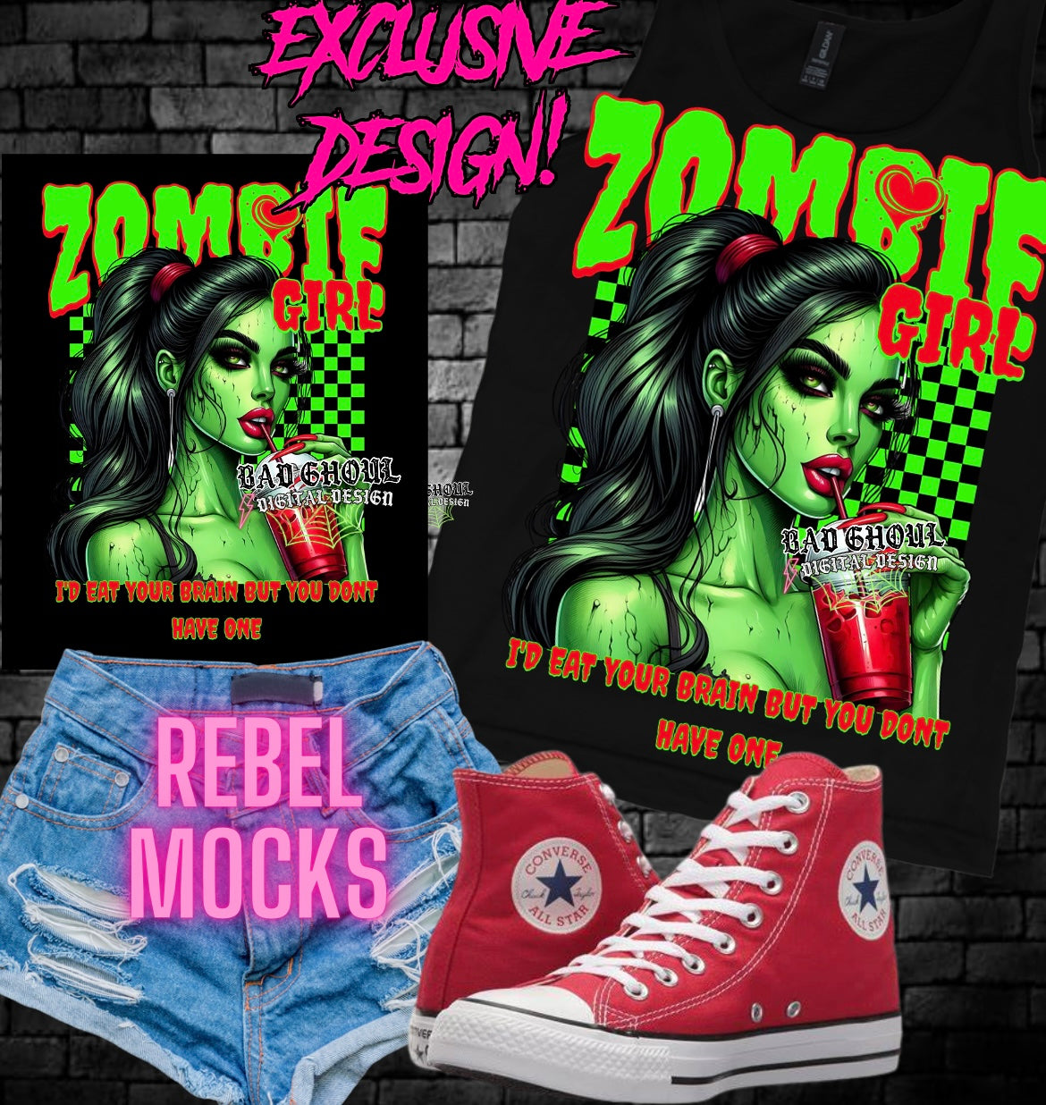 EXCLUSIVE Zombie Girl PNG Download