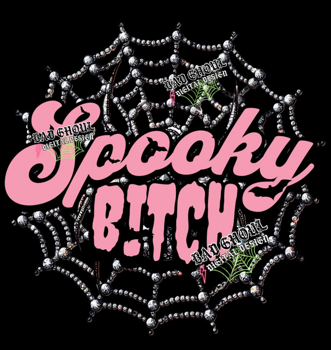 Faux Bling Spooky Bitch PNG download
