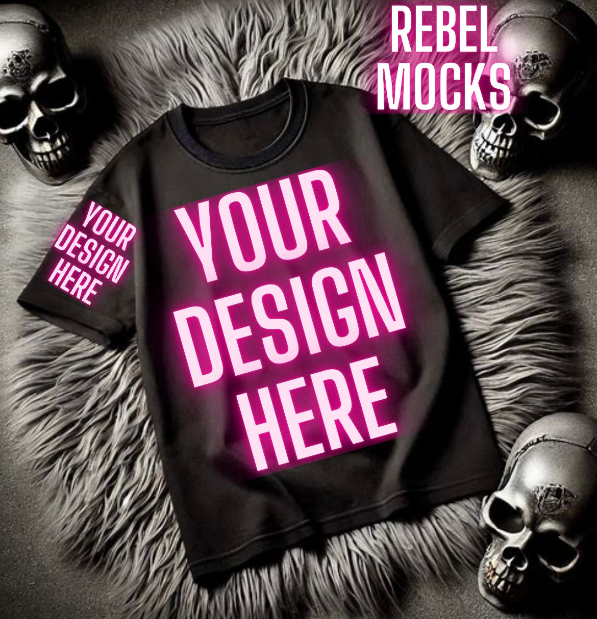 Black Tee Alternative Flat Lay Mock Up