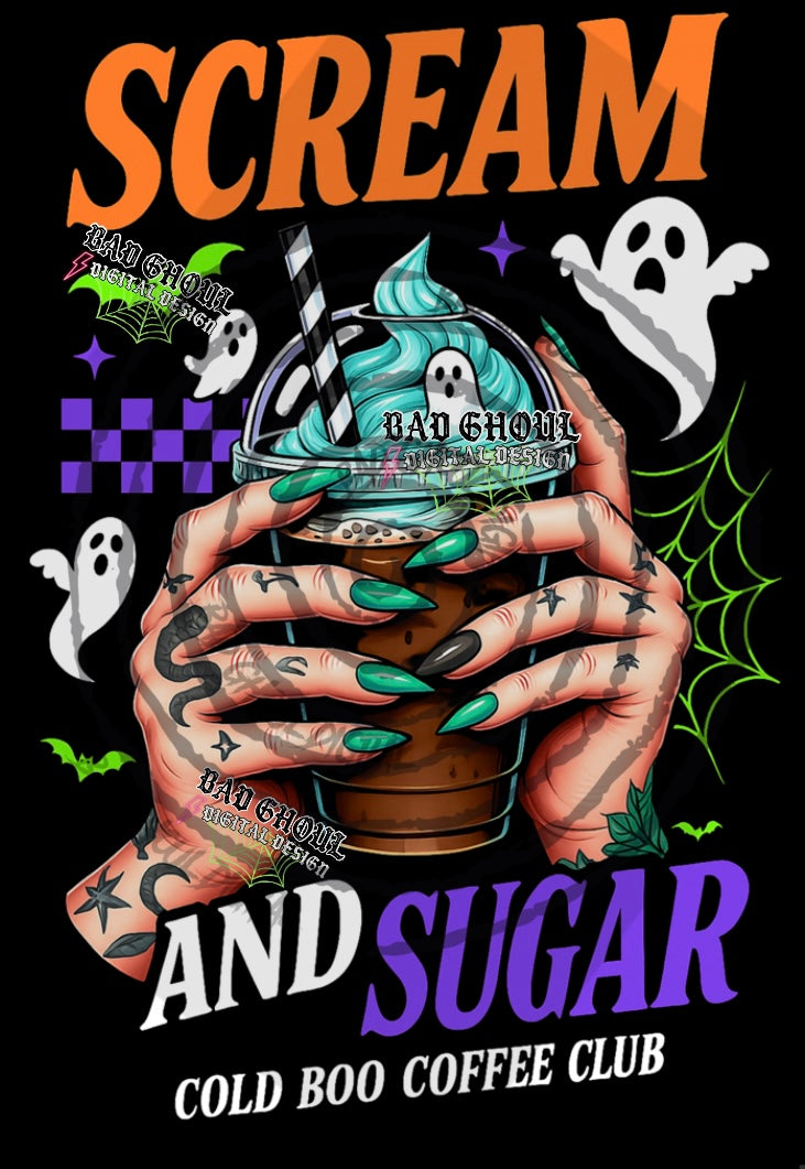 Scream and Sugar PNG DOWNLOAD black fabric only