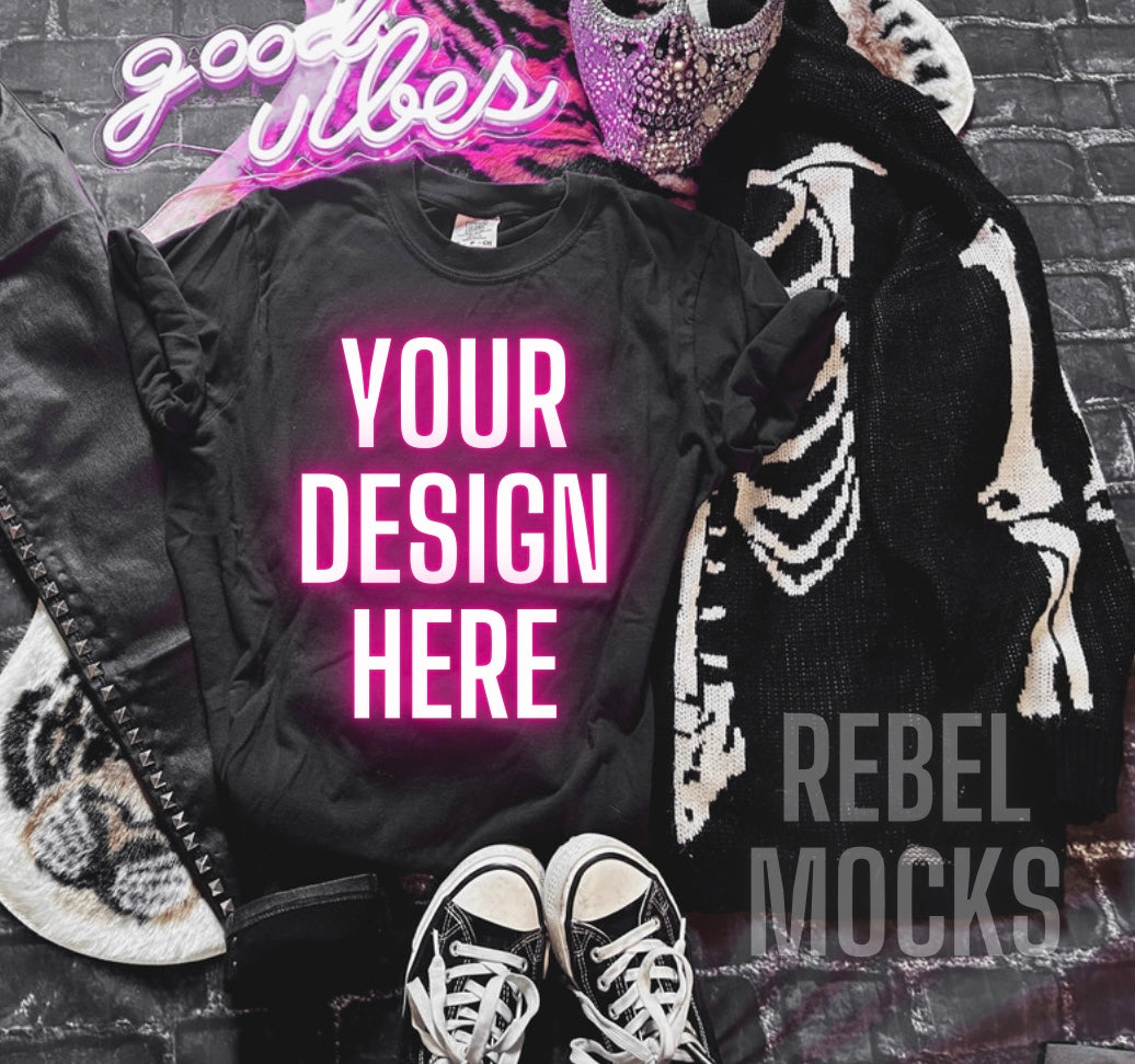 Black EDGY ALT Flat Lay Mock Up