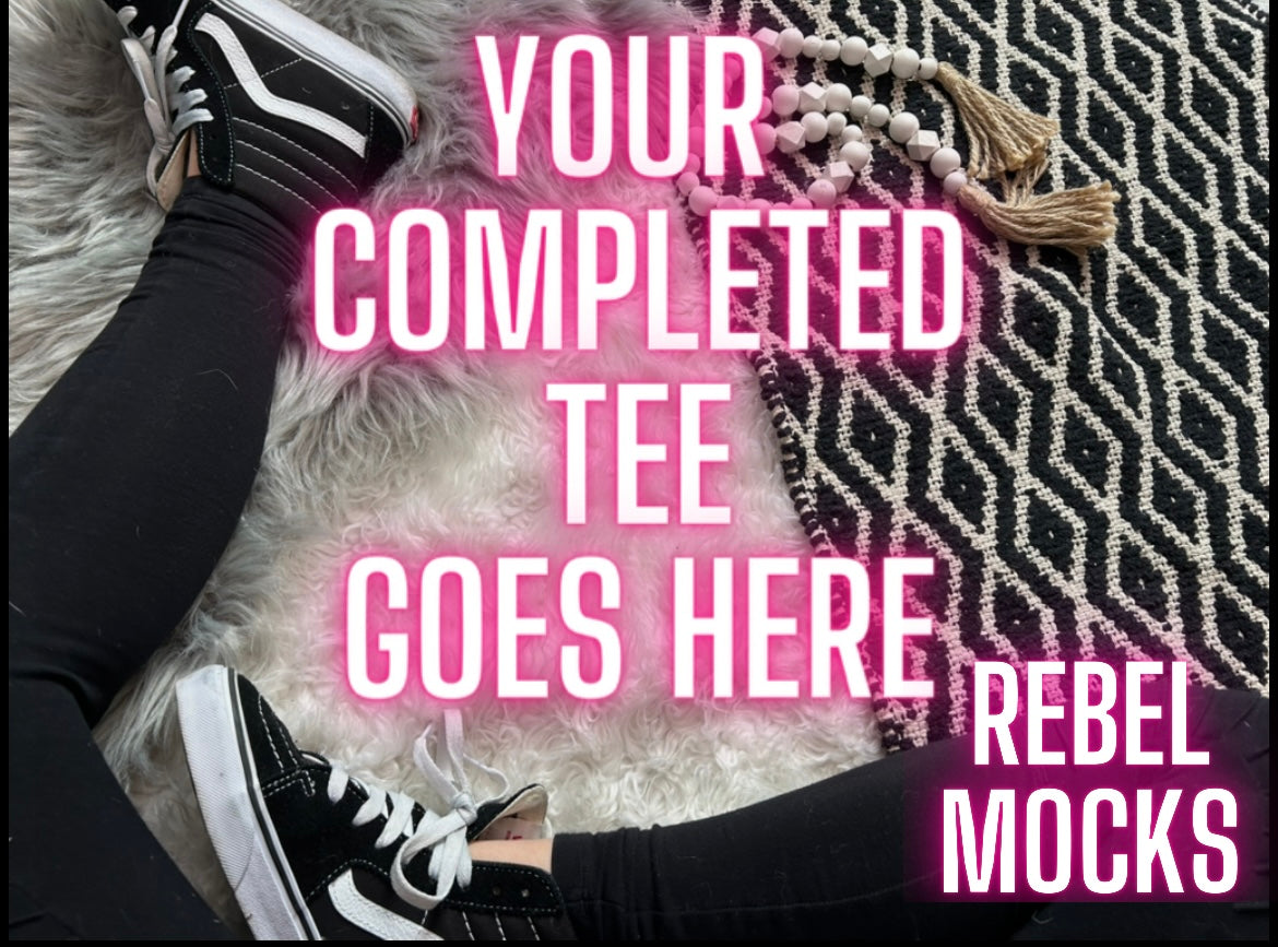 Blank Trendy YOU ADD YOUR TEE Flat Lay Mock Up