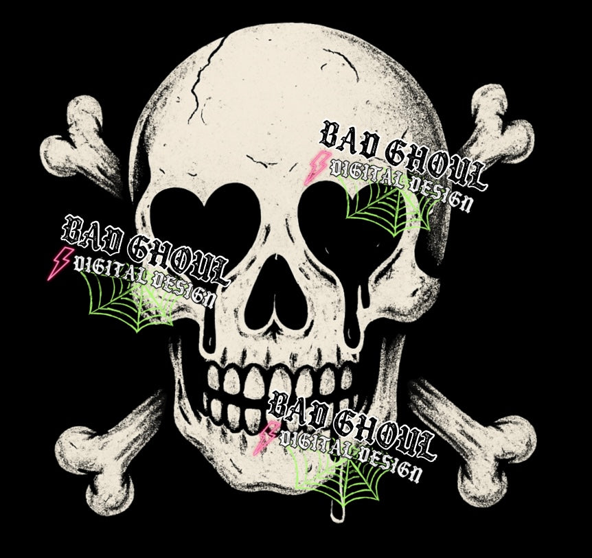 Skull and Bones PNG DOWNLOAD BLACK FAB ONLY
