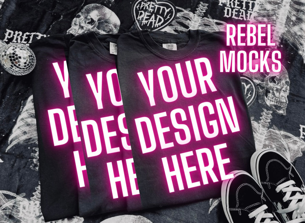 Alt Black Tee Trending Alternative Flat Lay Mockup