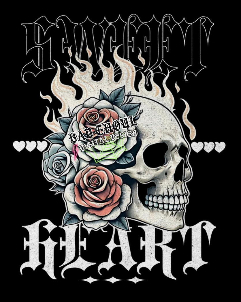 Sweet Heart PNG Download black fabric only