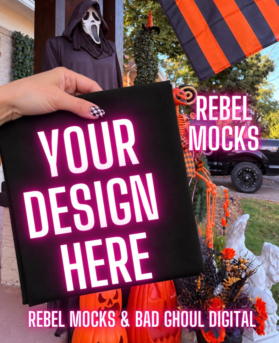 Black Tee | Halloween | Edgy Alternative Mock Up