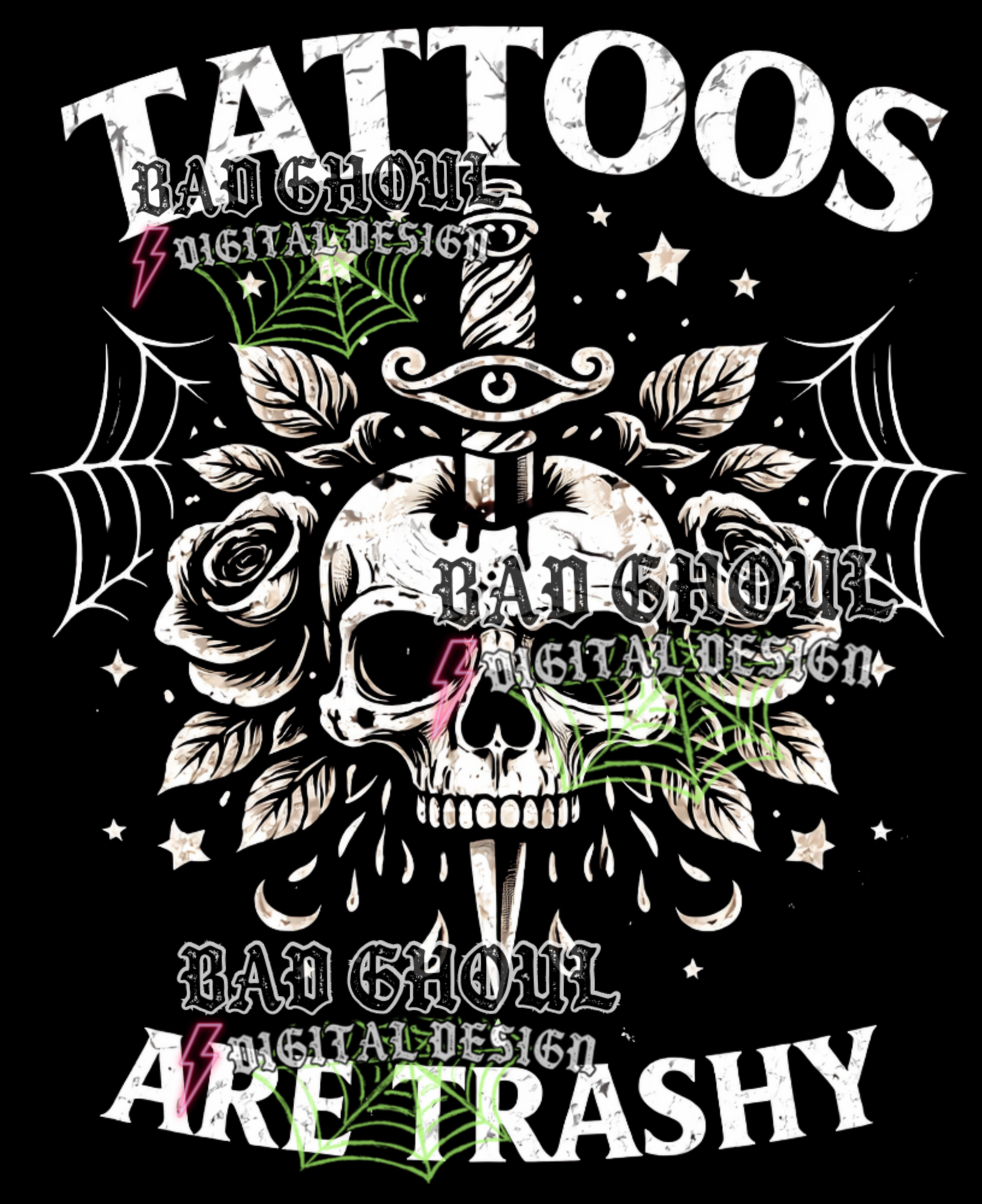 Tattoos are trashy - heart + dagger | PNG DOWNLOAD BLACK FAB ONLY