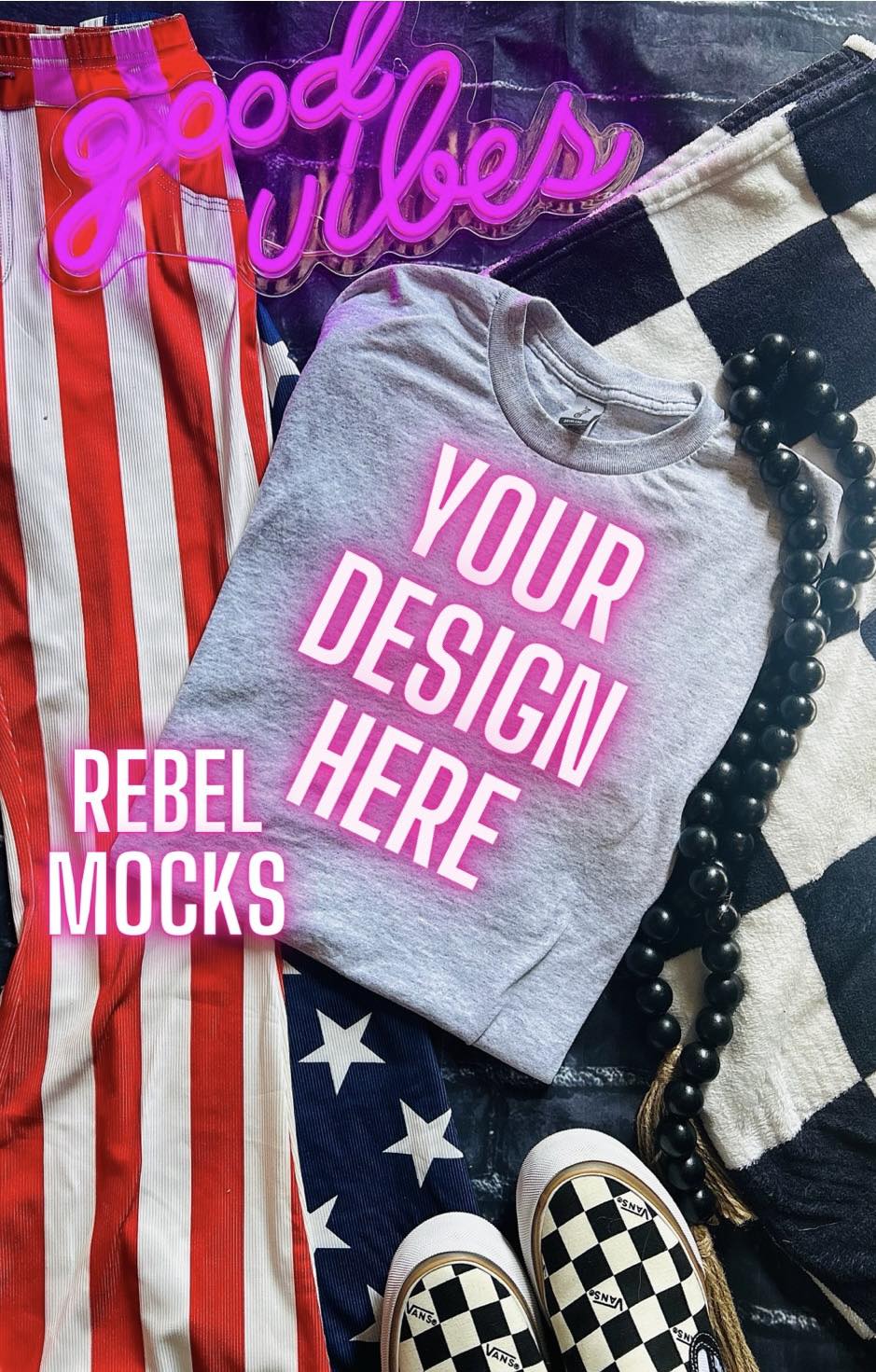 Ash Flat Lay Mock Up Patriotic