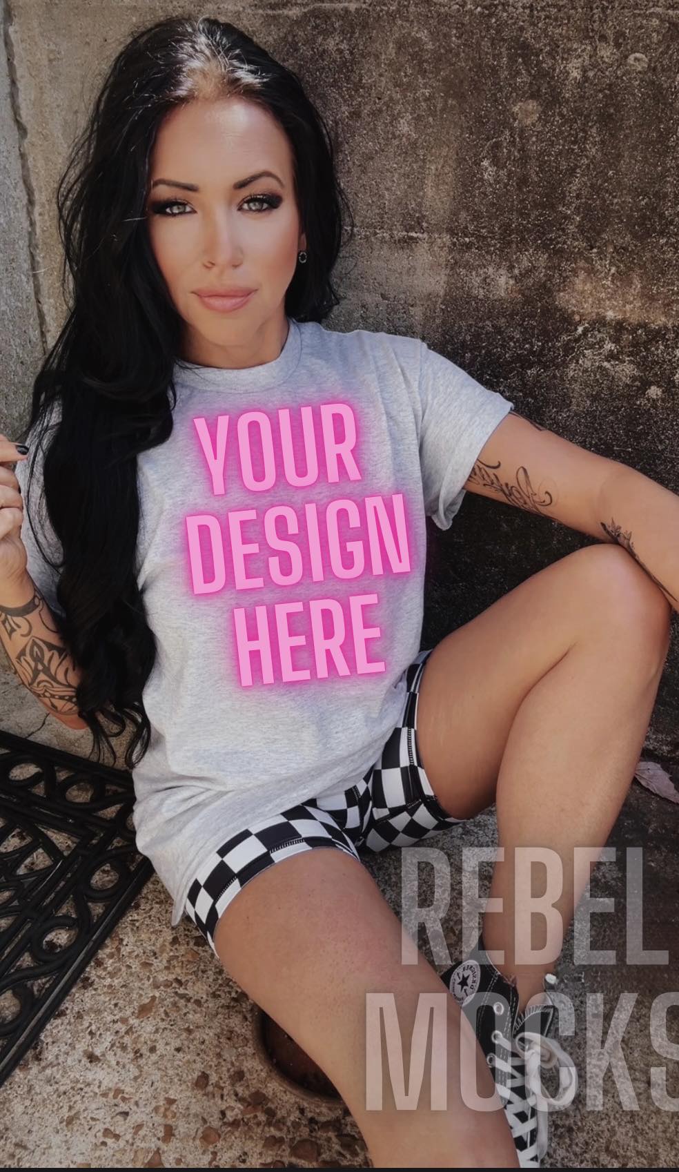 IRL Ash Tee Alternative Edgy Trendy Mock Up Sub Friendly