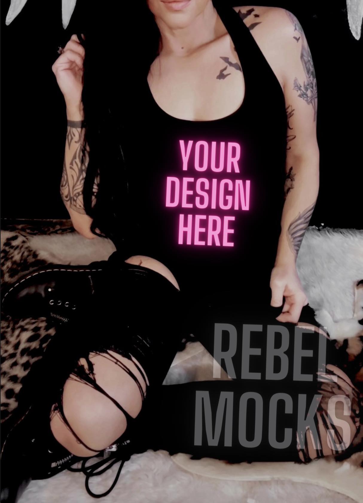 Black Tank Alternative Style Dark Mock Up