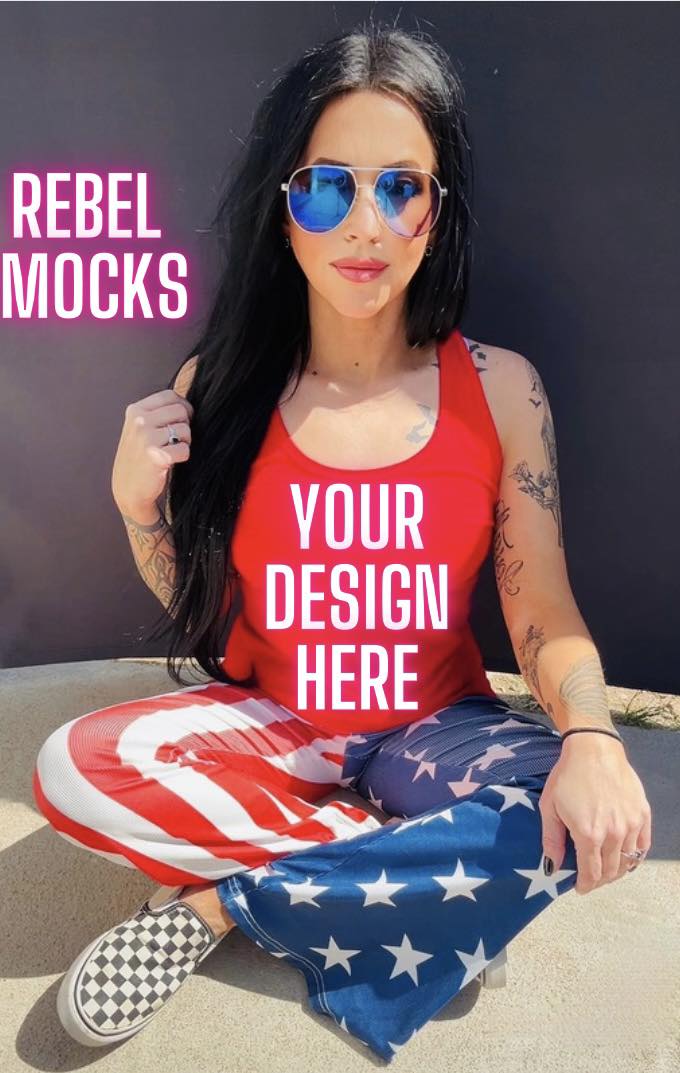 Red White and Blue Tank Mockup IRL