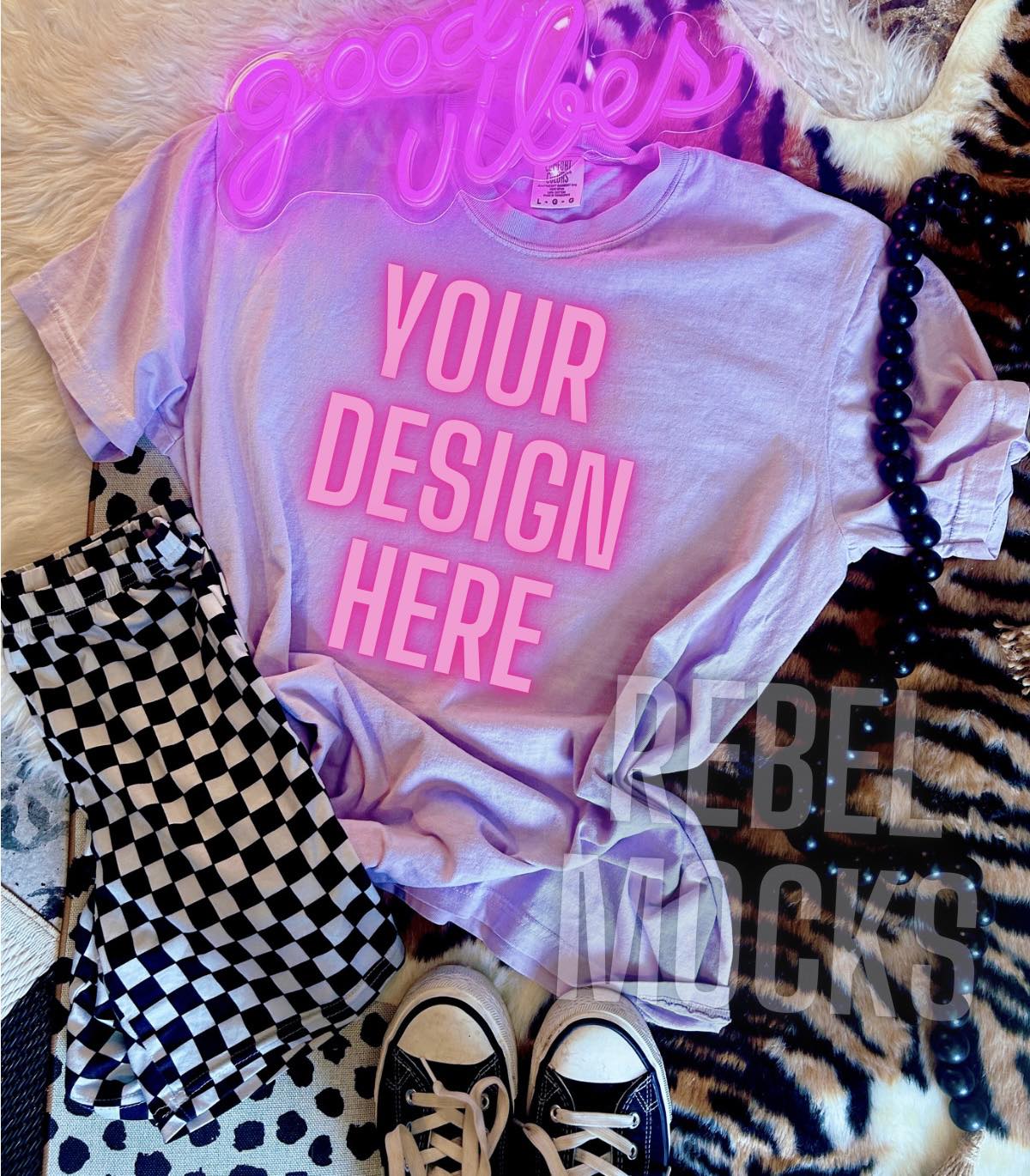 2 Mocks CC Lavender Alternative Edgy Trendy Mock Up flat lay