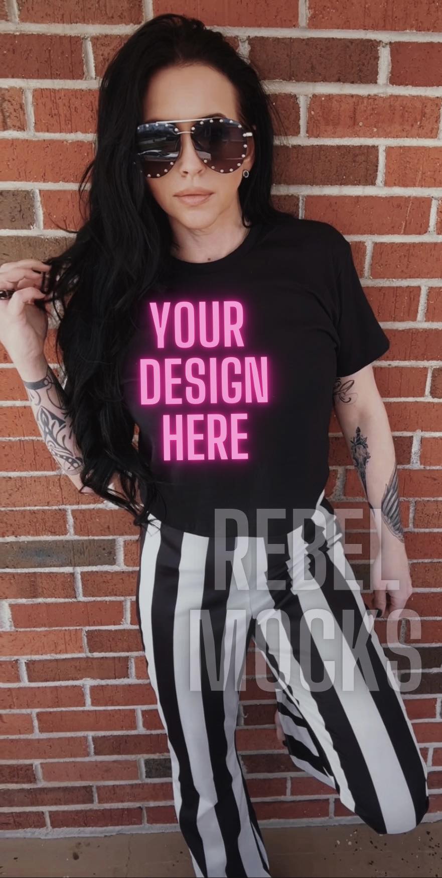 BUNDLE Black Tee IRL Alternative Edgy Trendy 3 MOCKS