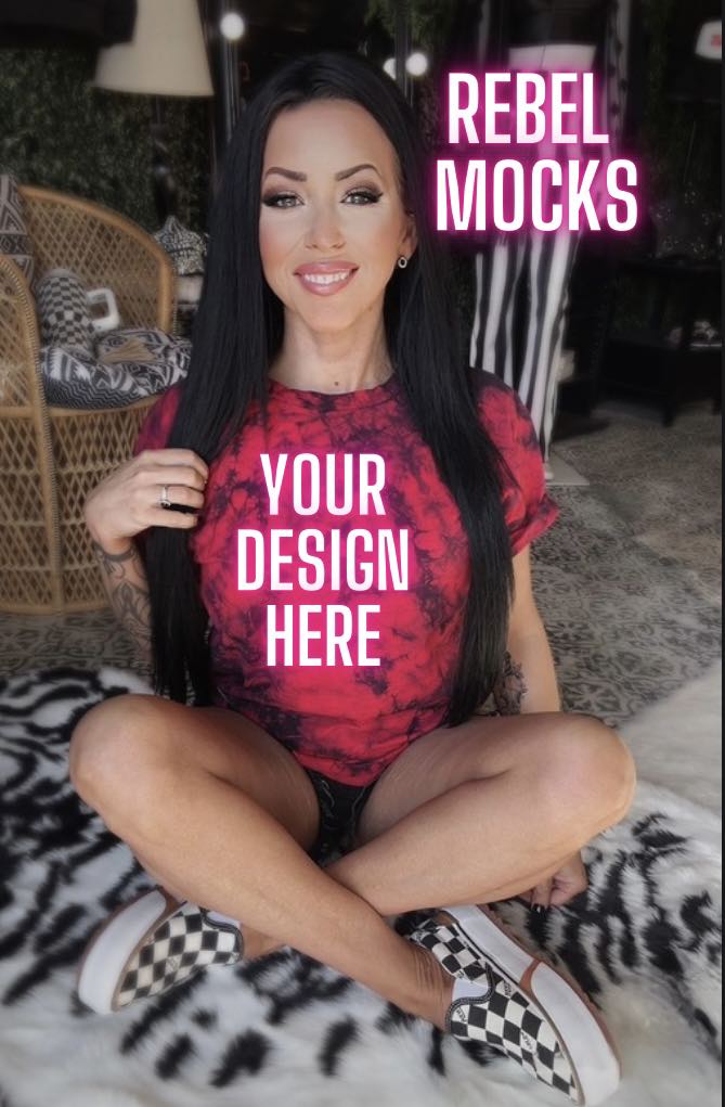 Dyenomite Red and Black Tie Dye IRL Alternative Edgy Mock Up