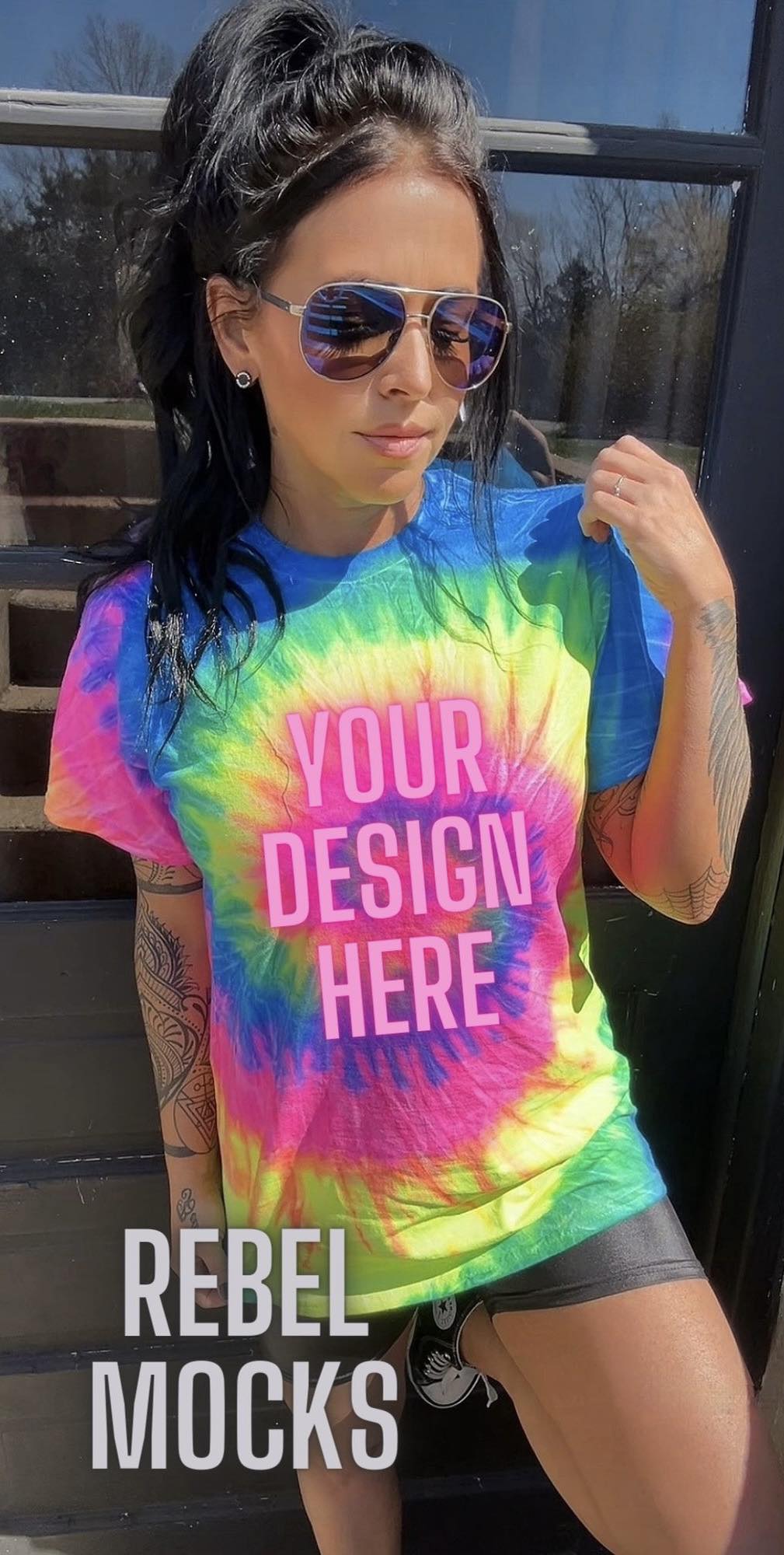 Tie Dye Bundle 6 Mocks Trendy Flat Lay in IRL Mock up