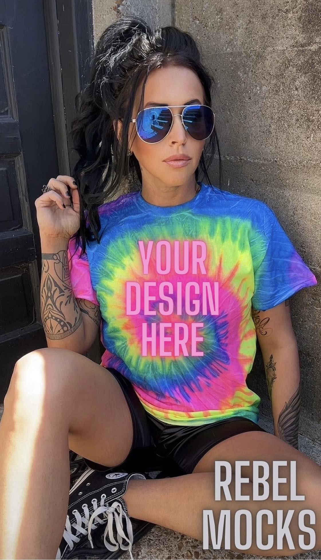 Tie Dye Bundle 6 Mocks Trendy Flat Lay in IRL Mock up