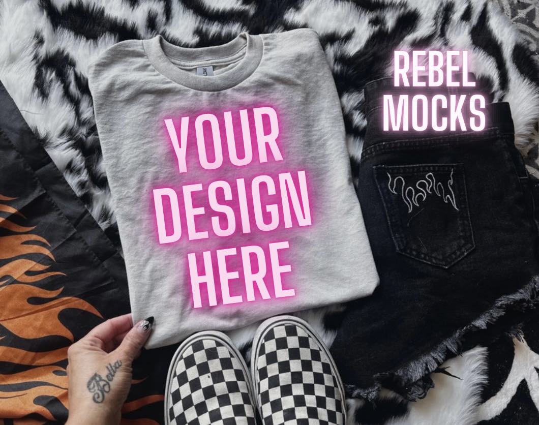 Alternative EDGY SAND Tee Flat Lay Mock Up