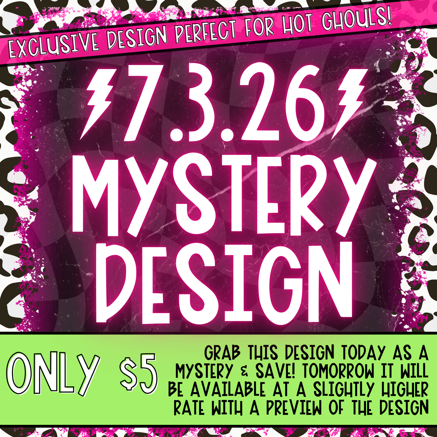 MYSTERY DESIGN | 7-3 | *STORE CREDIT CANNOT BE APPLIED*