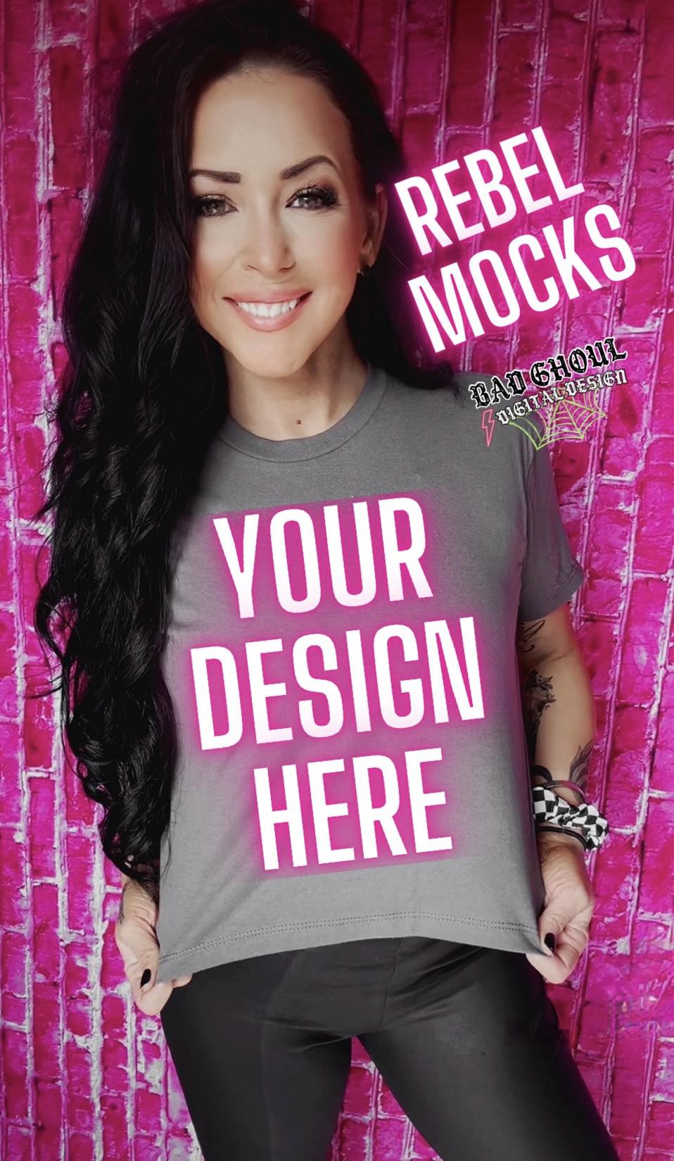 Gray Crop Top Model Mock Up Trendz