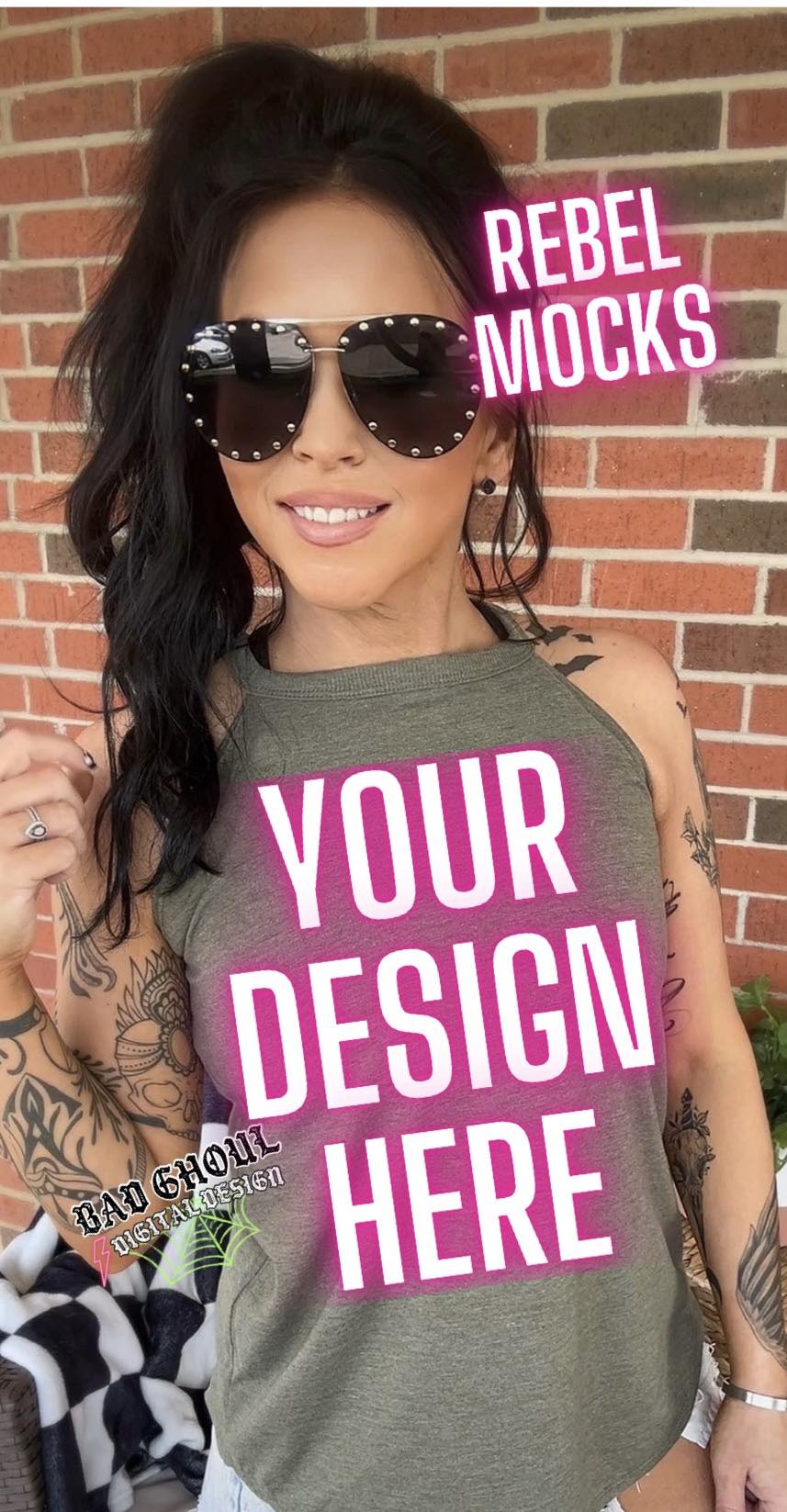 Military Green Tri Rocker Tank IRL Model Mock Up TRENDING