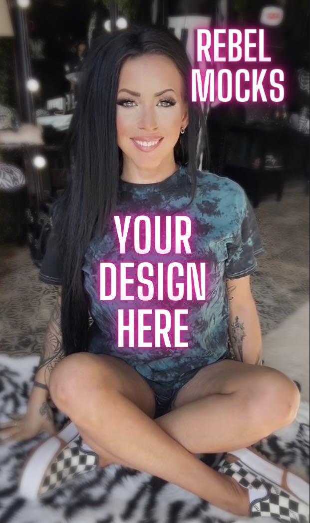 Dyenomite Green and Black Tie Dye IRL model Mock Alternative Edgy Mock Up