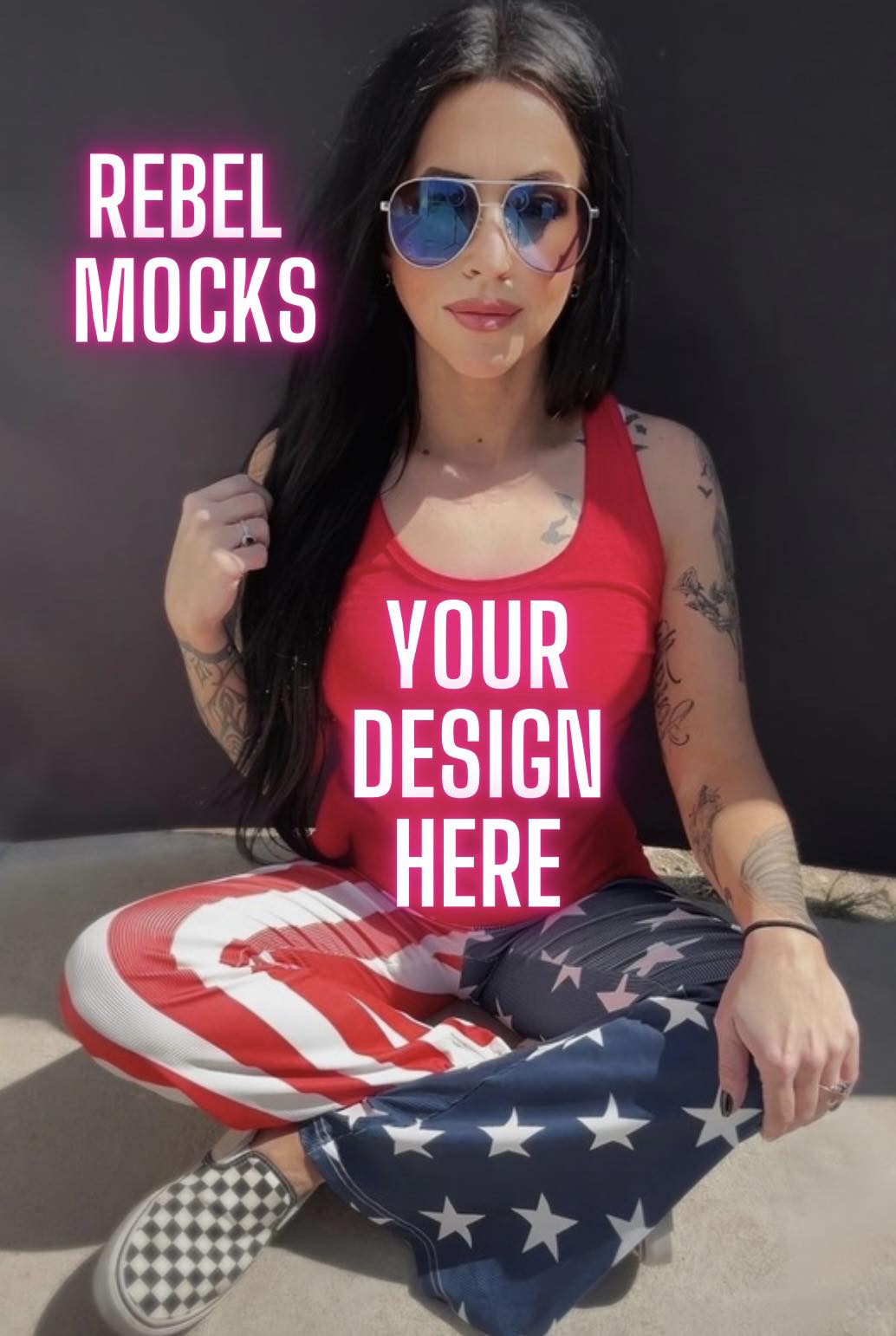 Grungy Red White and Blue Tank Mockup IRL 2 mocks