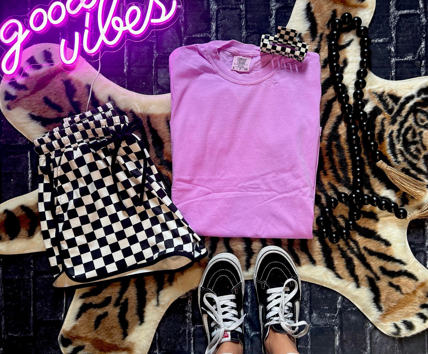 CC Neon Purple Edgy Trendy flat lay Mockup