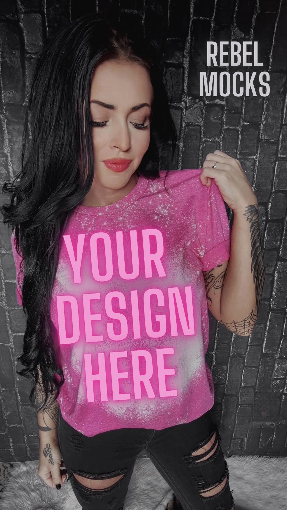 BUNDLE 3 Mocks Heliconia Softstyle Bleach Alternative Mock Up IRL