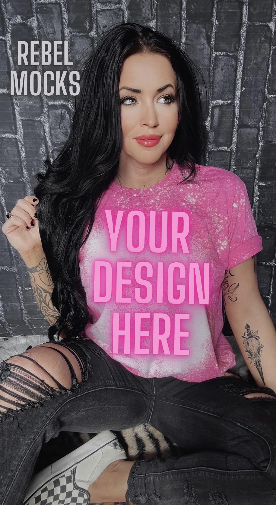 BUNDLE 3 Mocks Heliconia Softstyle Bleach Alternative Mock Up IRL
