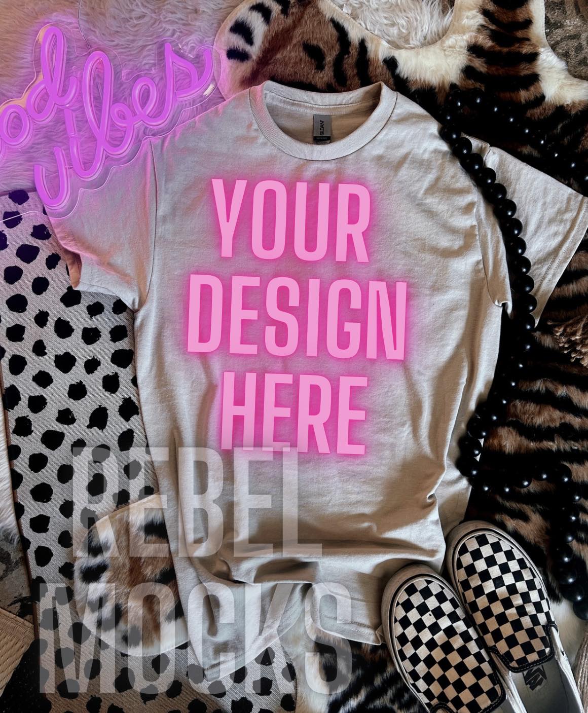 2 Mocks Sand Alternative Edgy Trendy Mock Up flat lay
