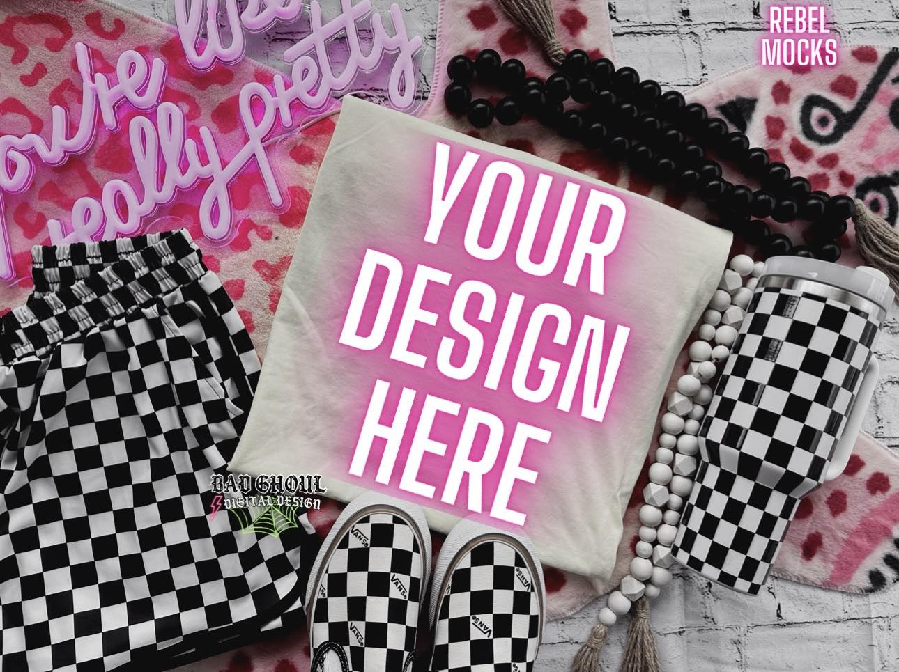 Sand Trendy Vibez Flat Lay Mock up Bundle 2 Mocks