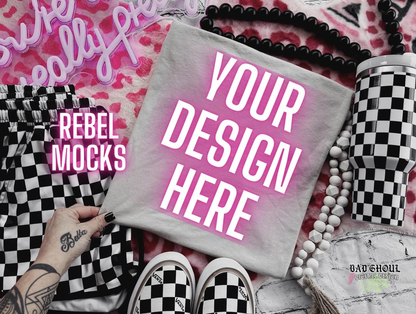 Sand Trendy Vibez Flat Lay Mock up Bundle 2 Mocks