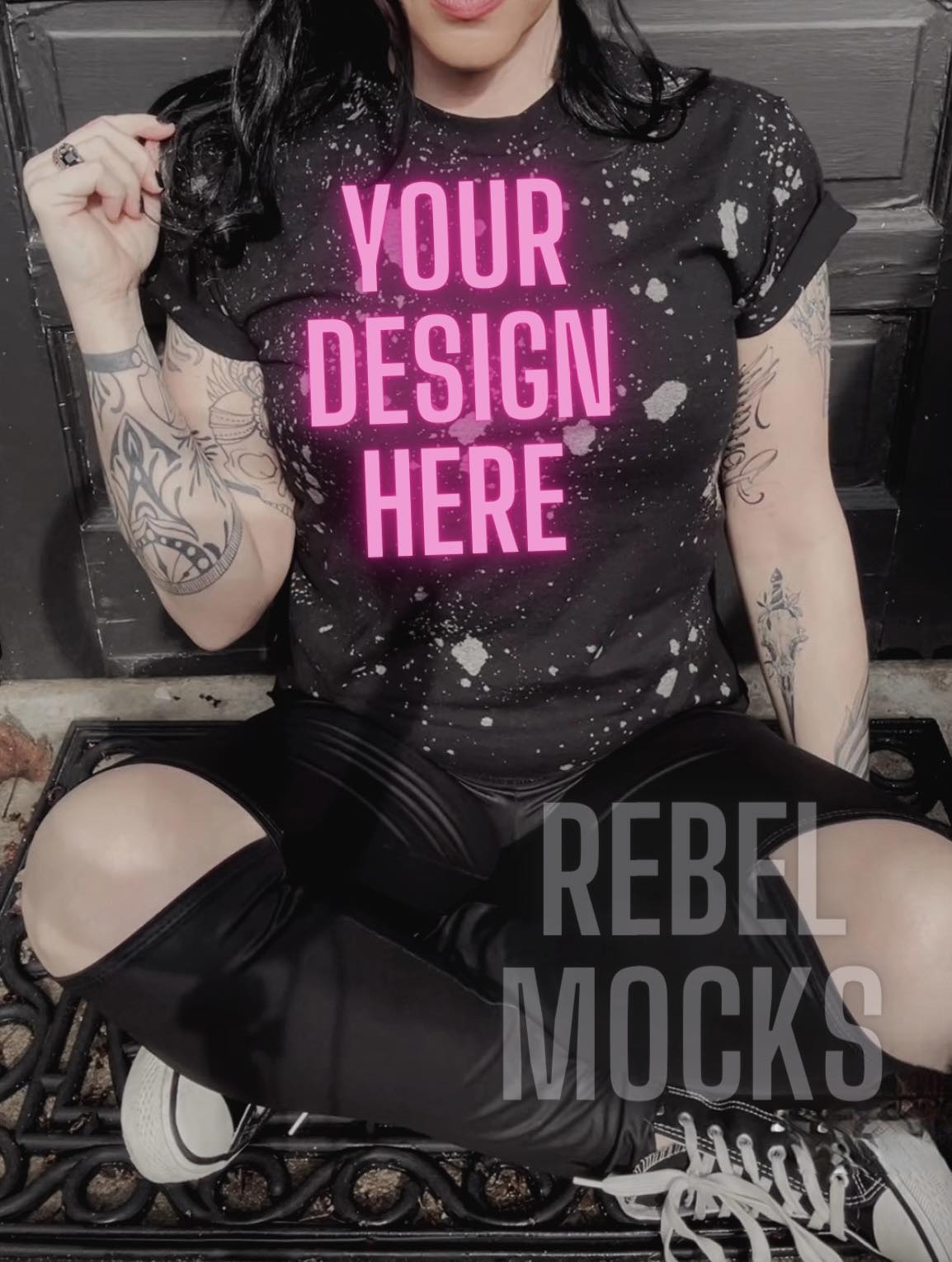 Acid Wash IRL MODEL MOCK EDGY