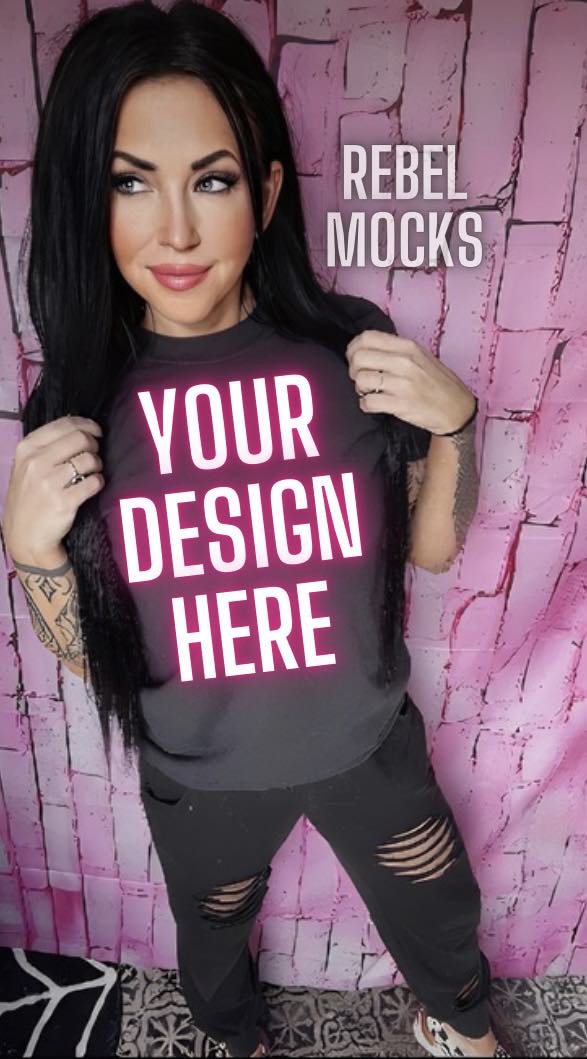 Bundle 3 MOCKS Black tee Edgy Trendy IRL Model Mock Up Checkered Sweater