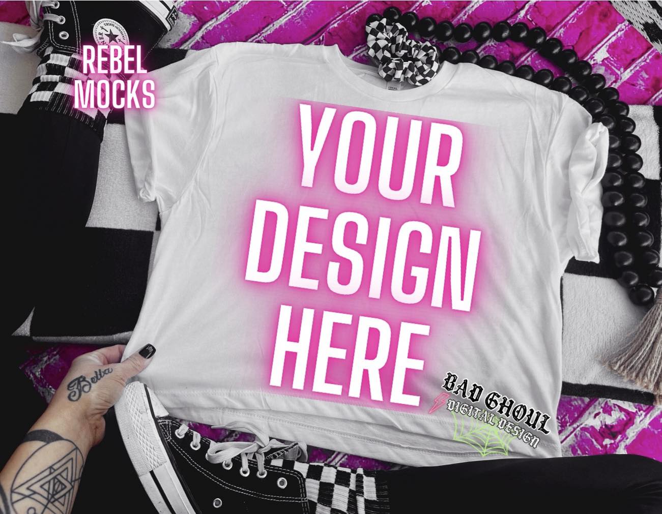 White Crop Top Tee Flat Lay Mock Up Trendz