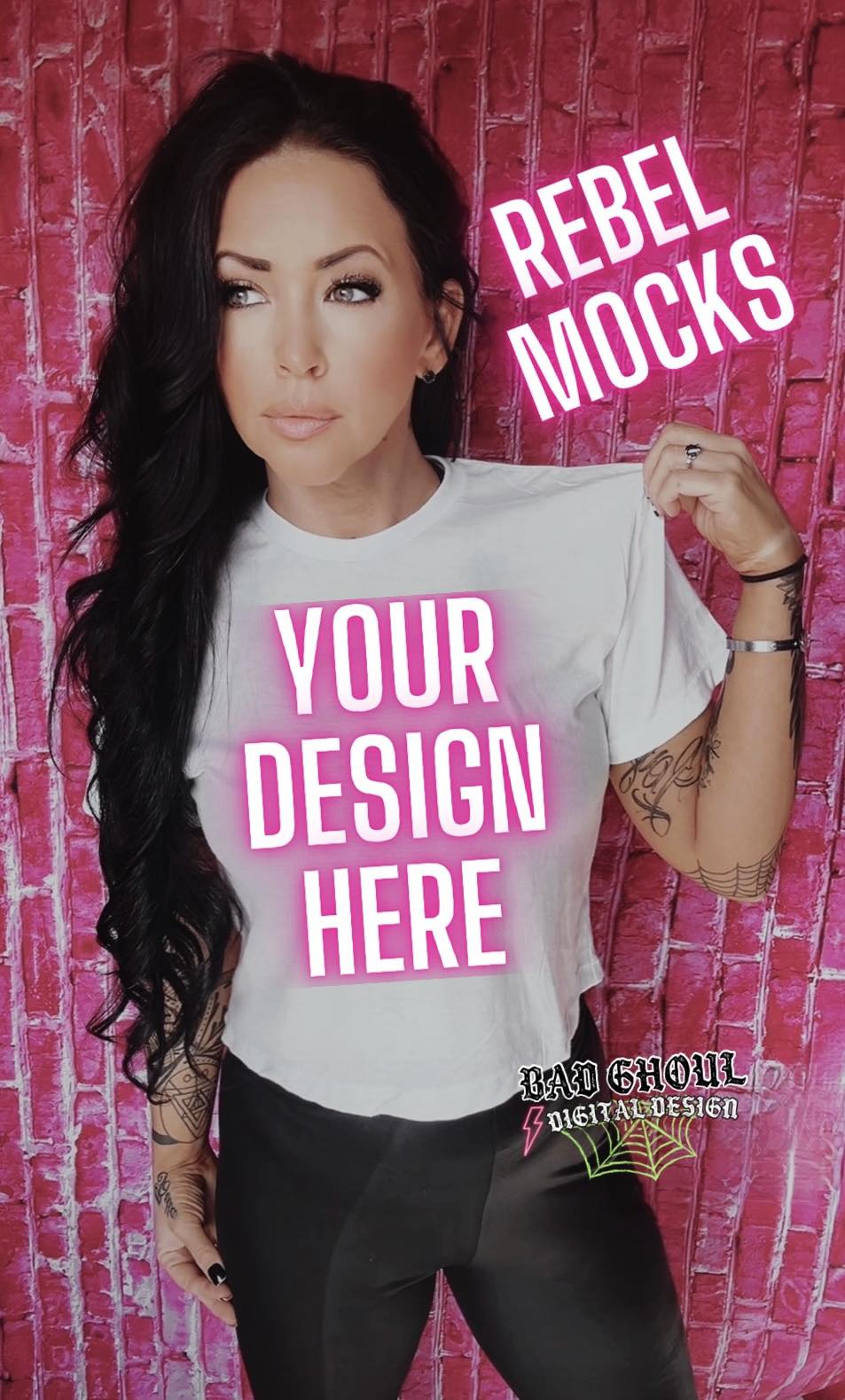 White Crop Top Tee IRL Model Mock Up Trendz