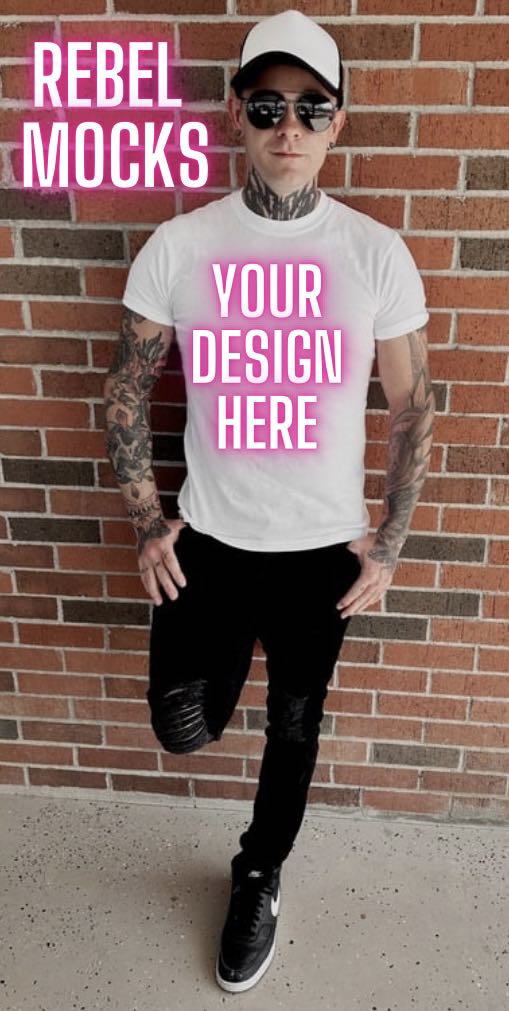 Mens White Tee Mock Bundle 3 MOCKS IRL Alternative Edgy