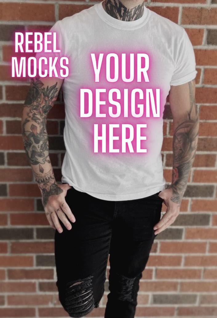 Mens White Tee Mock Bundle 3 MOCKS IRL Alternative Edgy