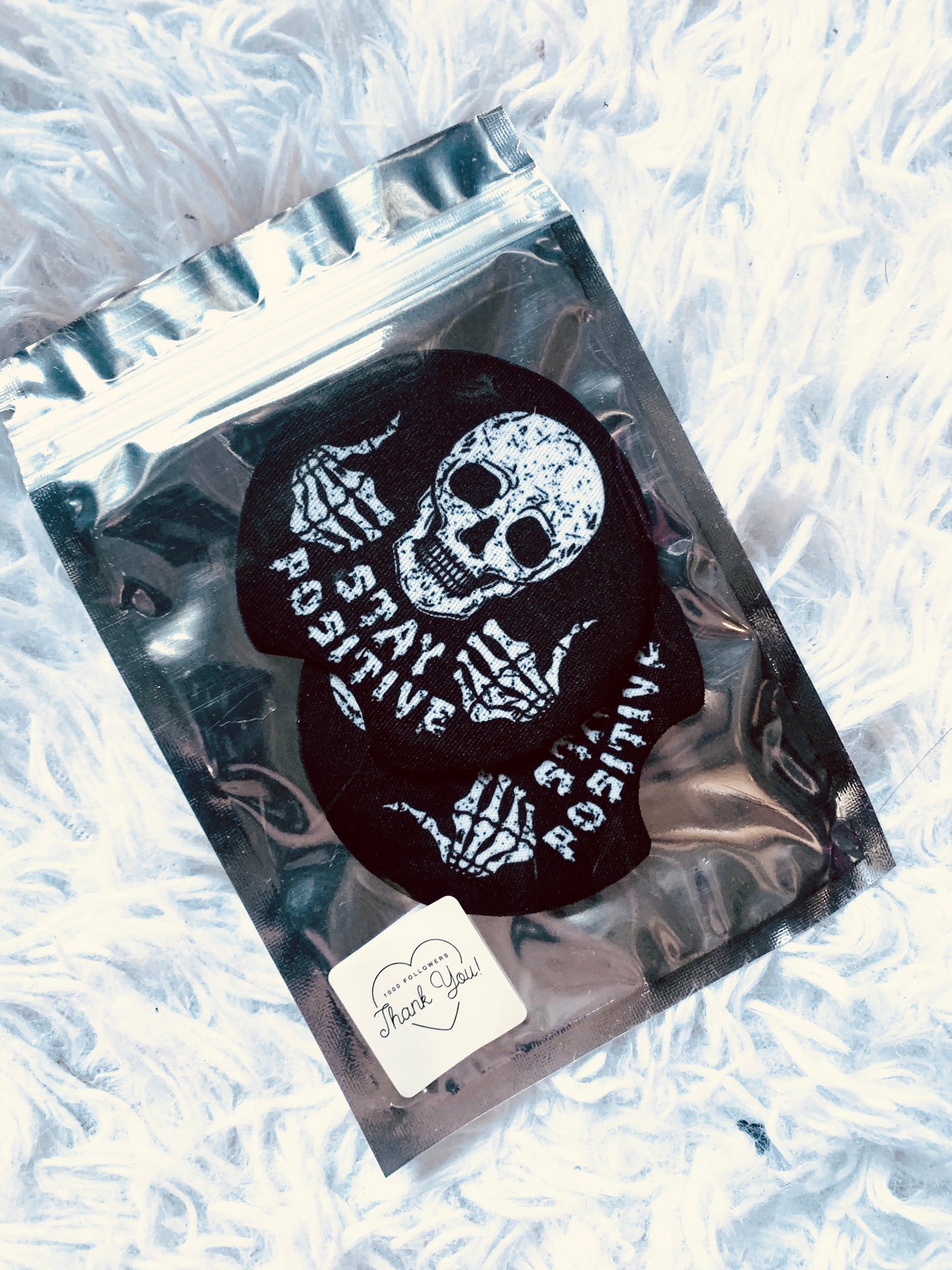 Car Coasters Set- Stay Positive Skelly