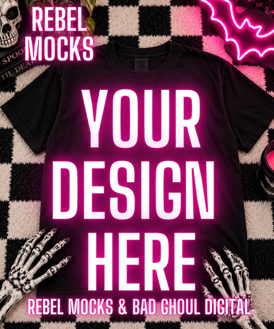 Black Tee |Edgy Alternative Mock Up