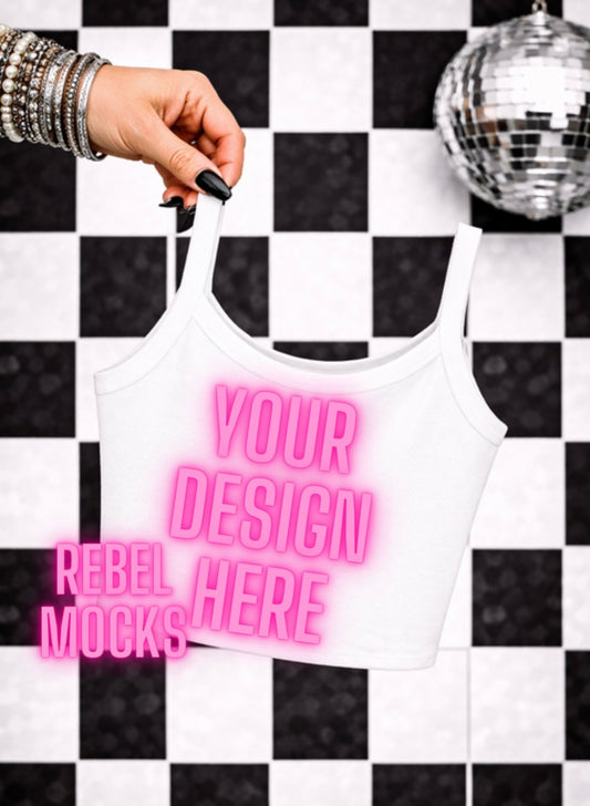 Bella 1012 White Tank Top| Edgy Alternative Mock Up