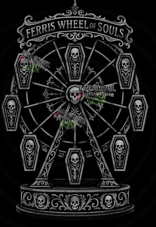 Ferris wheel of souls PNG DOWNLOAD Black Fabric Only