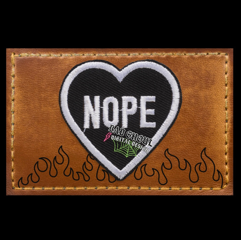 Nope Faux Leather Hat Patch PNG Download